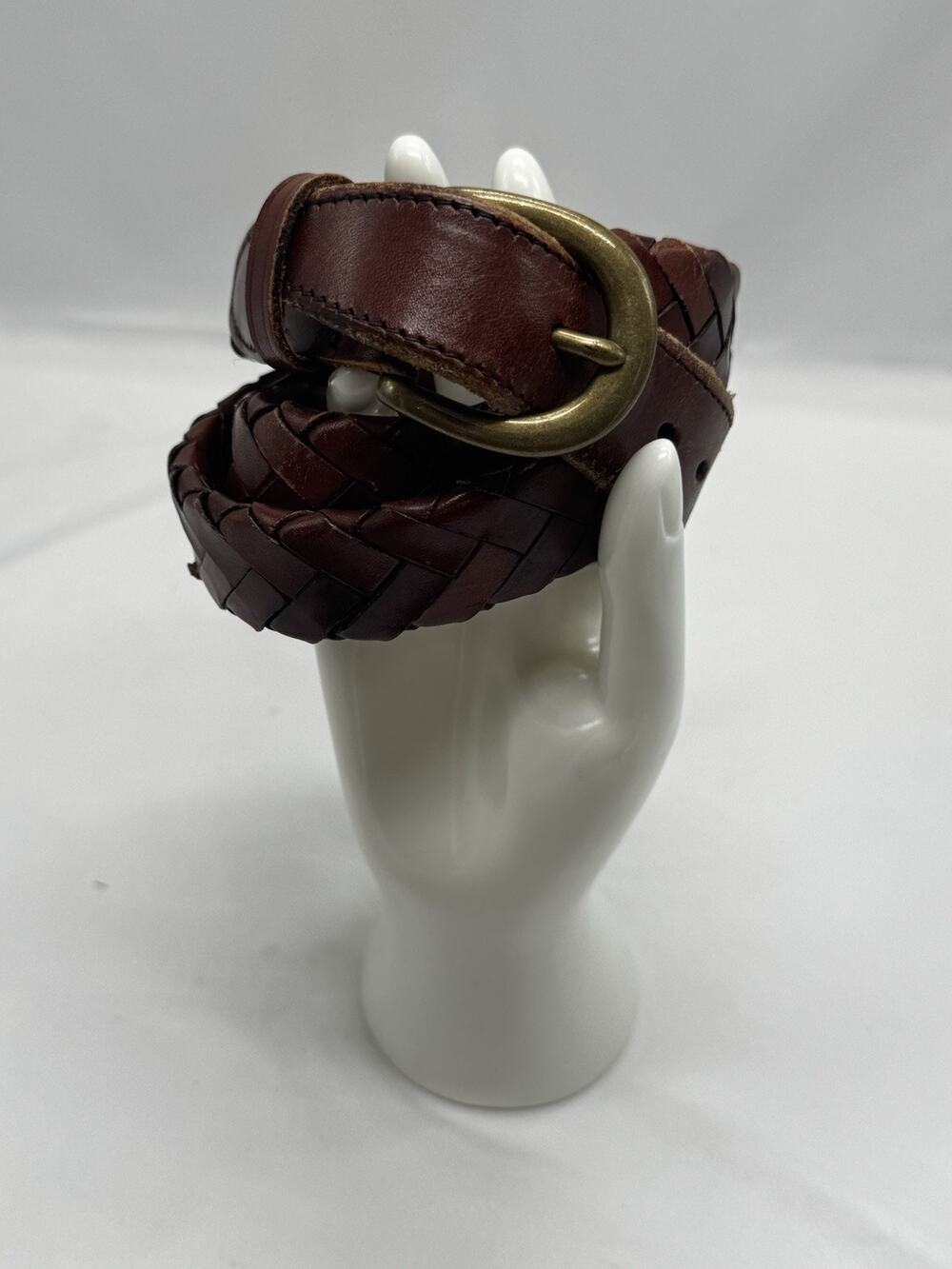 Brighton Brown Woven Belt with Brass Hardware Size 40 Inch 45” Long Work Golf